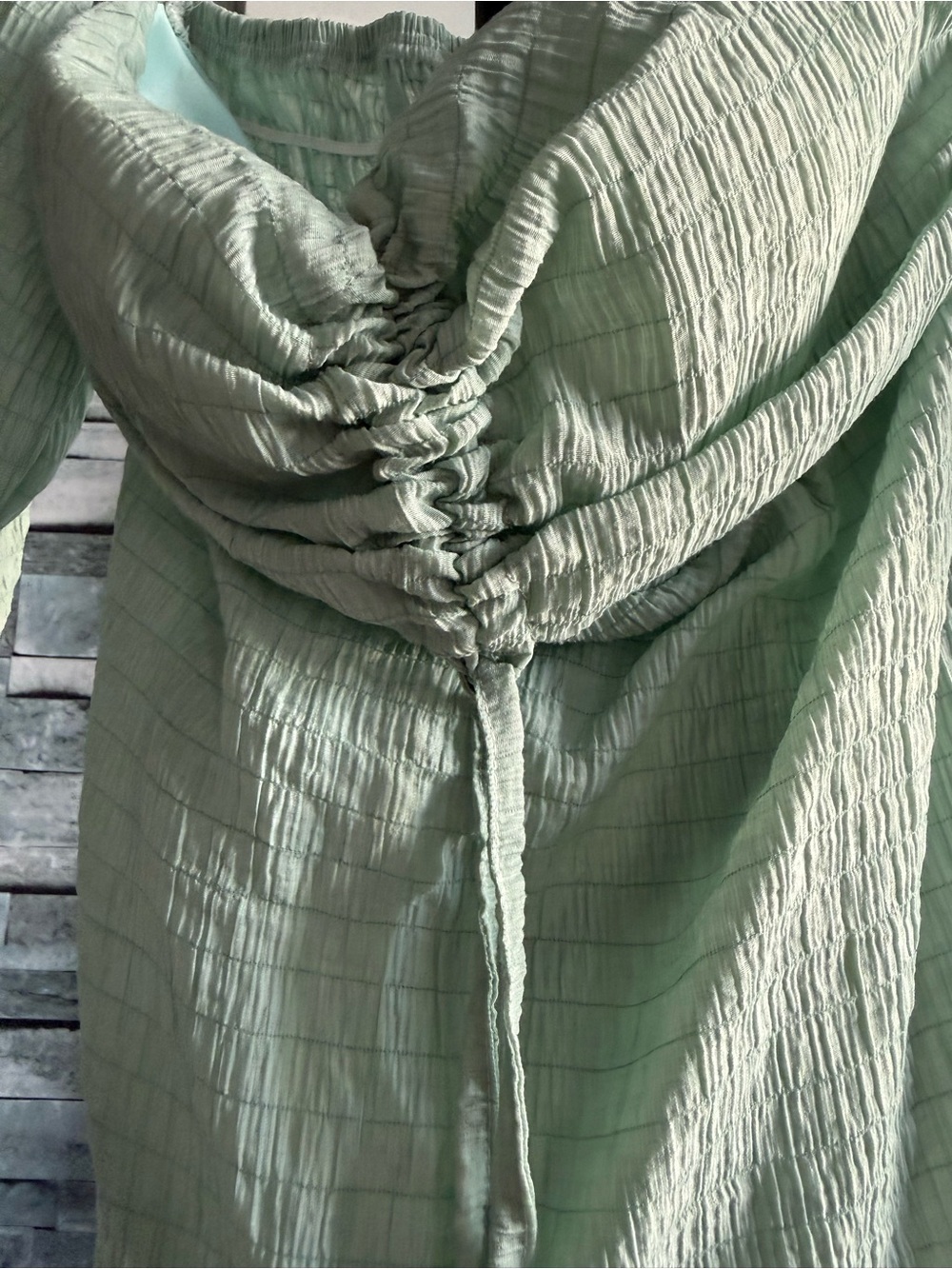 sage green off shoulder blouse nwt